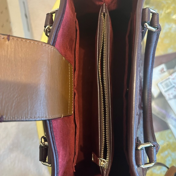 Coach Dark Red Embossed Satchel - Picture 10 of 12